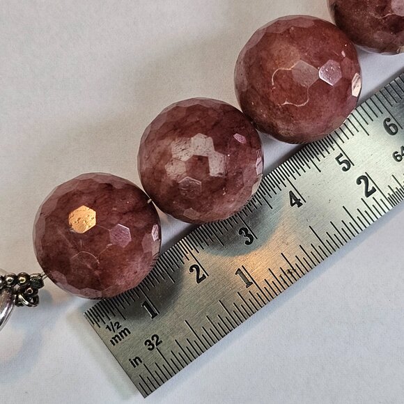 Brunello Cucinelli Natural Gemstone Faceted Beads & Leather Necklace, Mauve, 17” - Picture 7 of 9